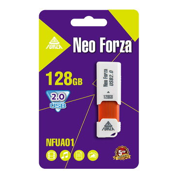 5年保証・台湾製 128GB【USBメモリNeoForza128G-WH】USB2.0対応・スライド式