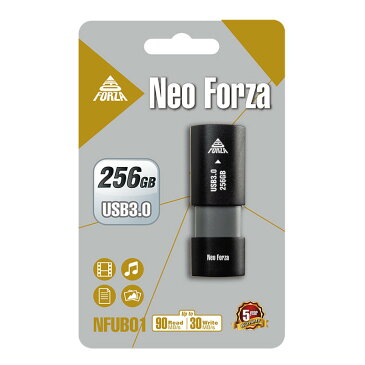 5年保証・台湾製 256GB【USB3.0メモリNeoForza256G-BK】スライド式