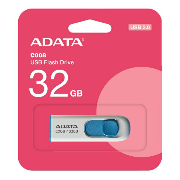 USBメモリ 32GB 5年保証 USB2.0 スライド式 AC008-32G-RWE USB A-DATA