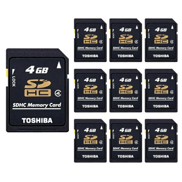 10枚セット 日本製 東芝 SDHCカード 4GB CLASS4 ミニケース入 バルク品 SD エスディー