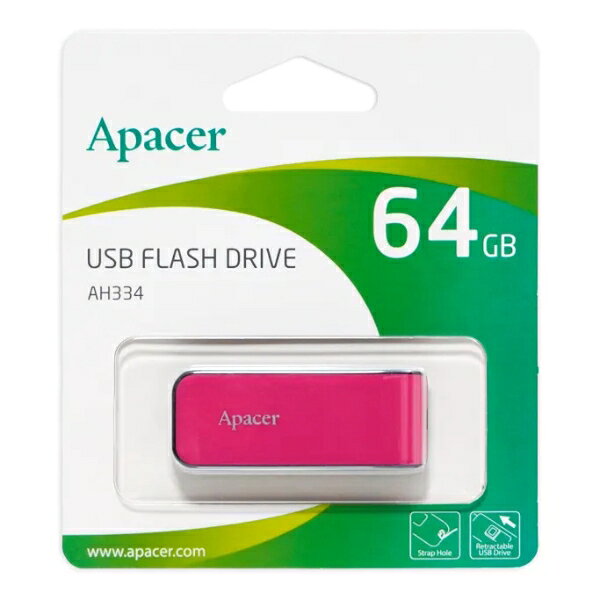 USBメモリ 64GB 5年保証 スライド式 Apacer AP64GAH334P-1 USB2.0 USB