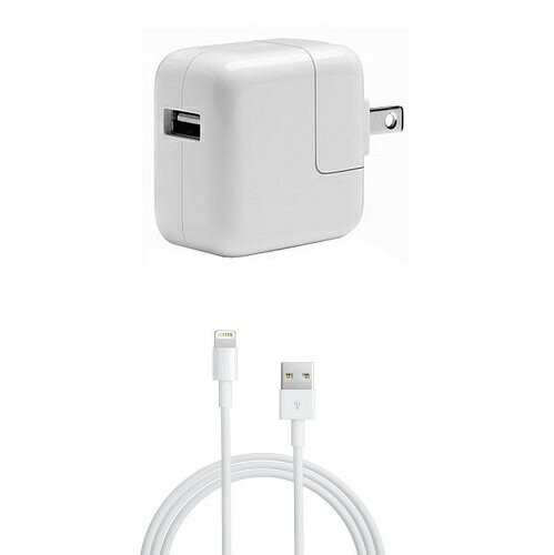 【新品】純正 Apple 12W iPad USB 電源アダプタ Lightning ケーブル 1m 2点セット 正規品 iPad Pro iPad mini iPad Air iPhone DC5.2V 2.4A 急速充電器 A1401 MD836LL/A アイパッド同梱品