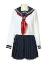 【送料無料】コスプレ衣装 女子高生 セーラー服 清純派 長袖（白 ホワイト）シンプル 可愛い 特注 大きいサイズ XXL/XXXLサイズ ☆