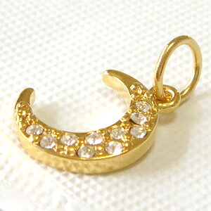 三日月 月 ペンダントトップ（チャーム）（パヴェ）(アクセサリー アクセ 誕生日 プレゼント 女性 レディース 女の子 ギフト かわいい 可愛い 結婚式 お呼ばれ パーティー モチーフ ネックレス 夏のおしゃれ 華奢 通販 楽天　月 モチーフ)の商品画像 2