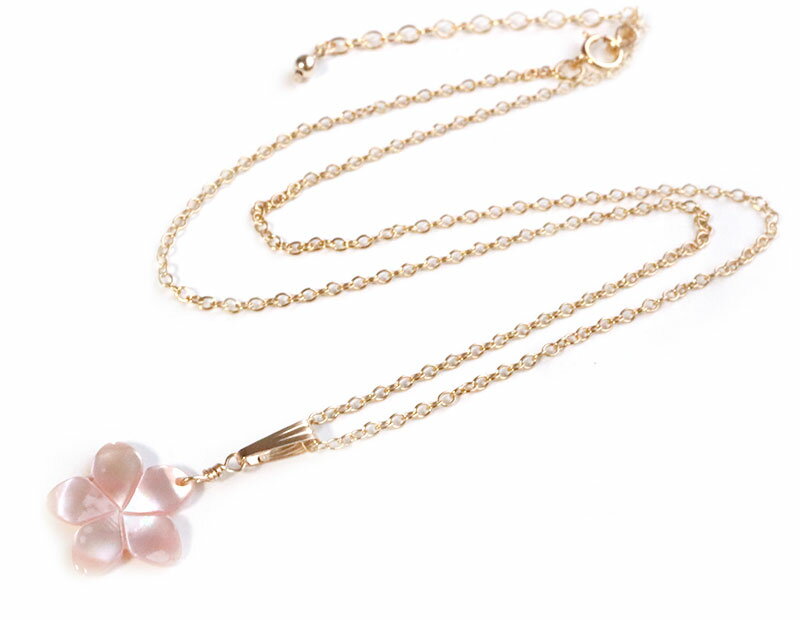 桜 ネックレス モチーフ ピンクシェル 14金張り さくら サクラ K14GF 14k(お花 ペ...