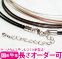 チョーカー 革ひも だけ レディース 黒 ネックレス 金属アレルギー対応 レザー【 2連 シルバー】サージカルステンレス316 国産 牛革 日本製 革紐 長さオ...