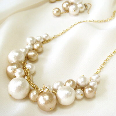 コットンパールのエレガントネックレス【楽ギフ_包装】チョーカー アクセサリー アクセ 誕生日 プレゼント 女性 レディース 女の子 ギフト かわいい 可愛い 結...