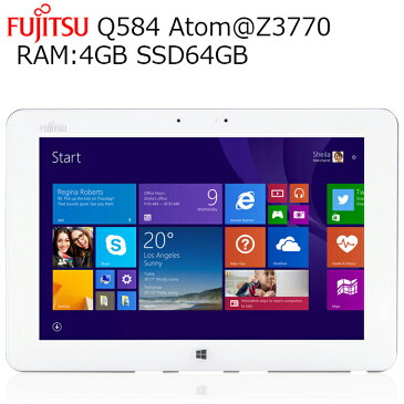 安心日本製タブレット 富士通 Arrows Tab Q584 10.1型 2K解像度(2560x1600) RAM:4GB SSD:64GB タッチ Wi-Fi Bluetooth スタイラスタッチペン付き 中古タブレット 中古パソコン タブレットPC Tablet Windows10 Pro