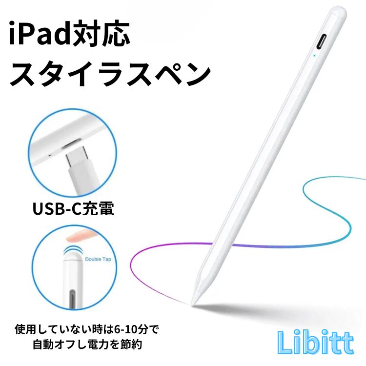 タッチペン iPad ペンシル スタイラスペン Type-C充電 / iPad タブレット 対応 磁気吸着