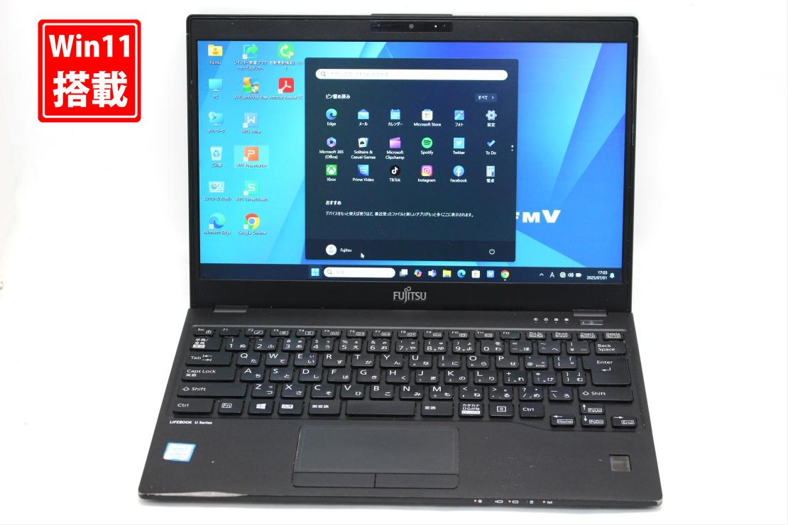 中古 フルHD 13.3インチ Fujitsu LIFEBOOK U939A Windows11 高性能 第8世代Core i5-8365u 8GB 爆速128GB-SSD カメラ 無線 Office付き Win11【中古ノートパソコン 中古パソコン 中古PC】送料無料 あす楽対応 即日発送（Windows10も対応可能 Win10）
