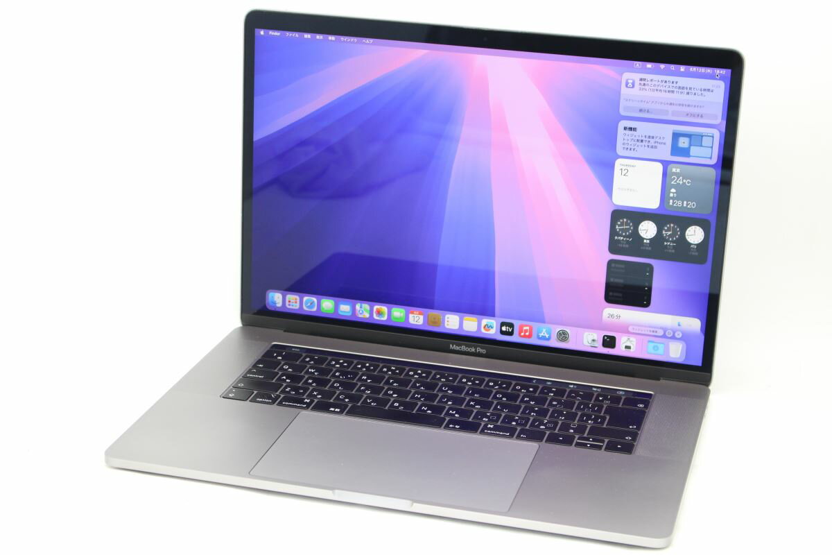 送料無料 あす楽対応 即日発送 中古美品 2K対応 15.4インチ Apple MacBook Pro A1990 Touch 2019 グレー macOS 15 Sequoia(正規版Windows11追加可能) 超高性能 九世代Core i7-9750H /16GB /爆速NVMe式512GB-SSD Radeon Pro 555X カメラ 無線 リカバリ