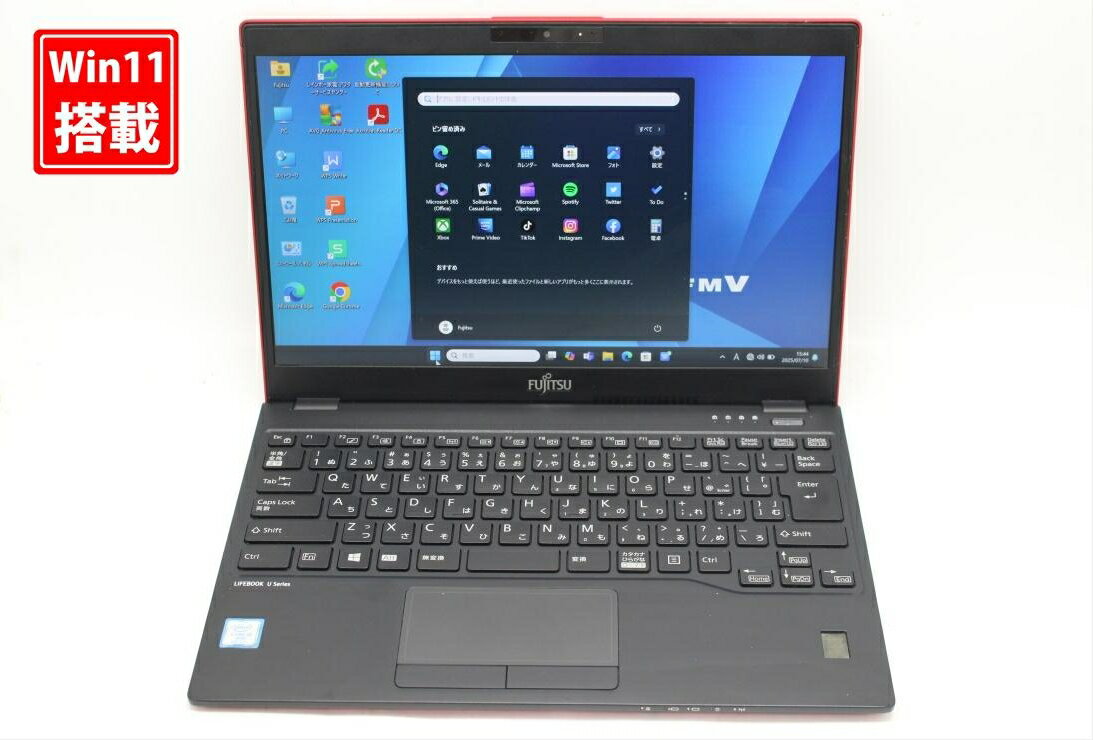 中古 フルHD 13.3インチ Fujitsu LIFEBOOK U939B Windows11 高性能 第8世代Core i5-8365u 8GB 爆速128GB-SSD カメラ LTE 無線 Office付き Win11【中古ノートパソコン 中古パソコン 中古PC】送料無料 あす楽対応 即日発送（Windows10も対応可能 Win10）