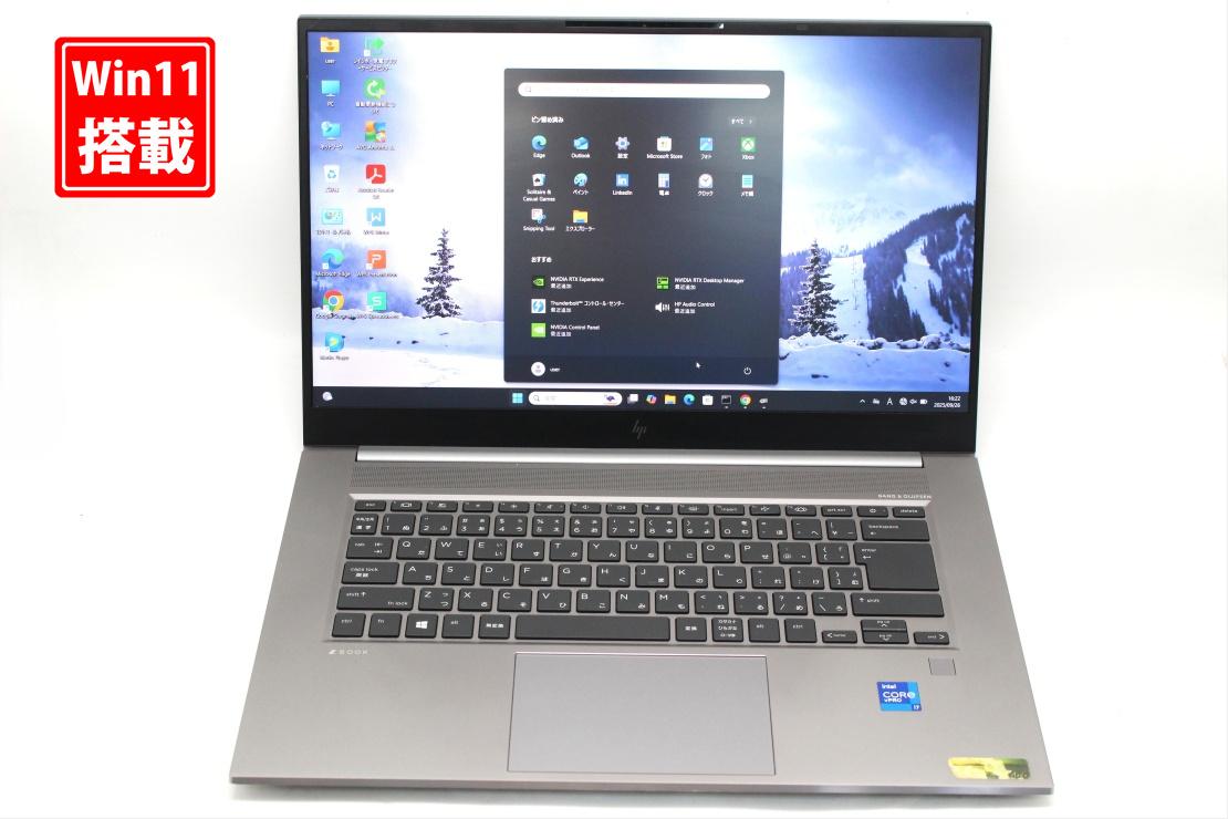 ゲーミングPC 良品 フルHD 15.6インチ HP ZBook Studio G8 Windows11 8コア 卓越性能 第11世代Core i7-11850H 32GB 爆速NVMe式1TB-SSD RTX A3000 Laptop カメラ 無線Wi-Fi6 Office付き Win11【中古ノートパソコン 中古パソコン 中古PC】（Windows10も対応可能 Win10）