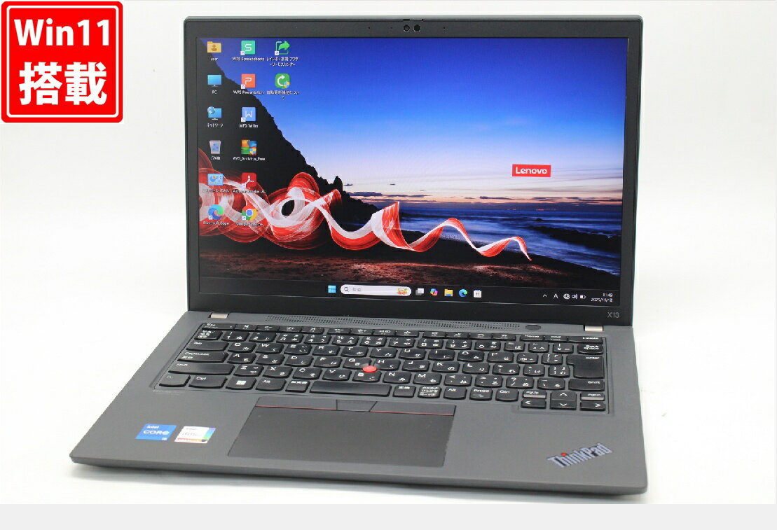 良品 フルHD対応WUXGA 13.3インチ Lenovo ThinkPad X13 Gen3 Windows11 10コア 卓越性能 第12世代Core i5-1235U 8GB DDR5 爆速NVMe式256GB-SSD カメラ 無線Wi-Fi6 Office付き Win11【中古ノートパソコン 中古パソコン 中古PC】送料無料 あす楽対応 即日発送