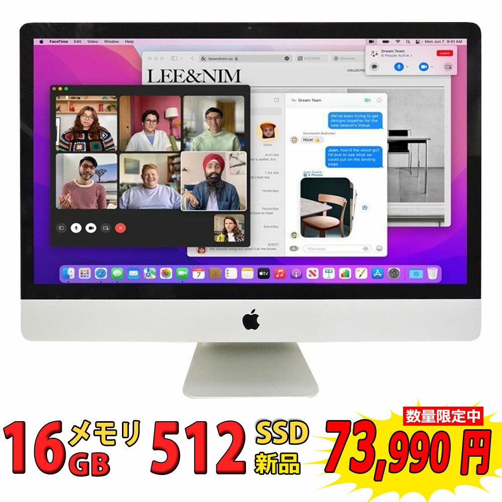パソコン, デスクトップPC  HD 21.5 Apple iMac A1418 Mid-2017 macOS 12 Monterey(Windows11) Core i5-7360u 16GB 512G-SSD PC