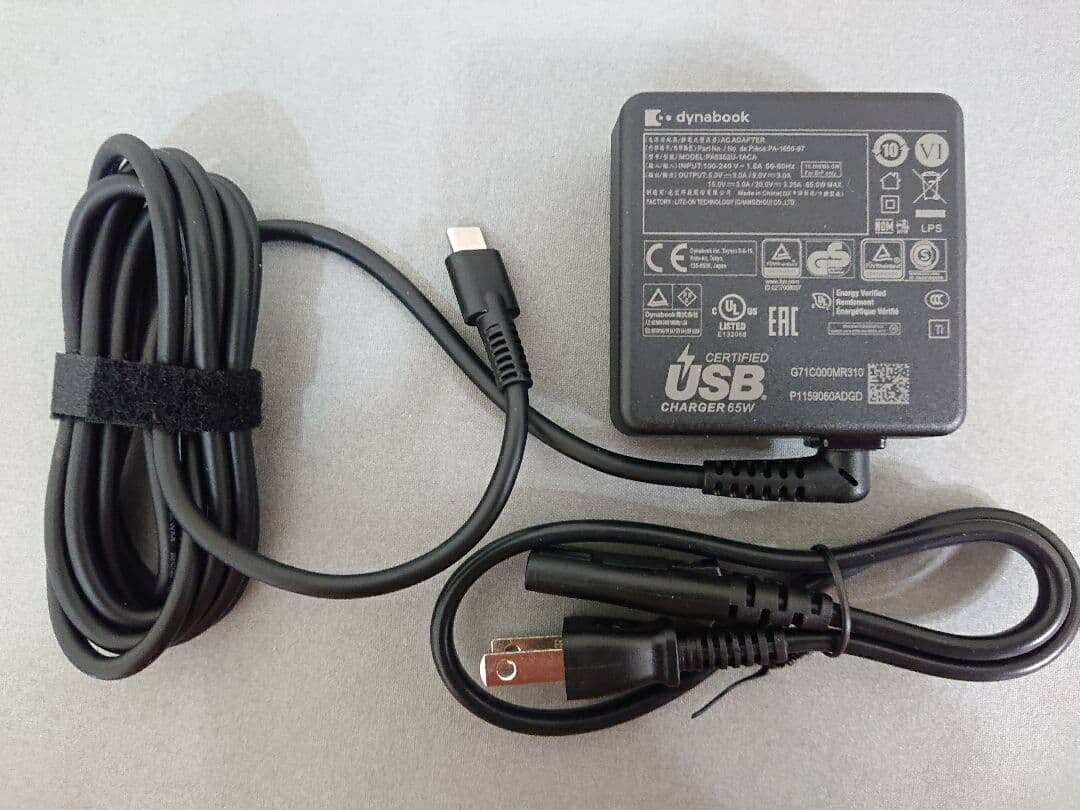 純正新品 東芝 dynabook 20V 3.25A Max65W Type-c(USB-C) PAACA048 ACアダプター PA5352U-1ACA PA...