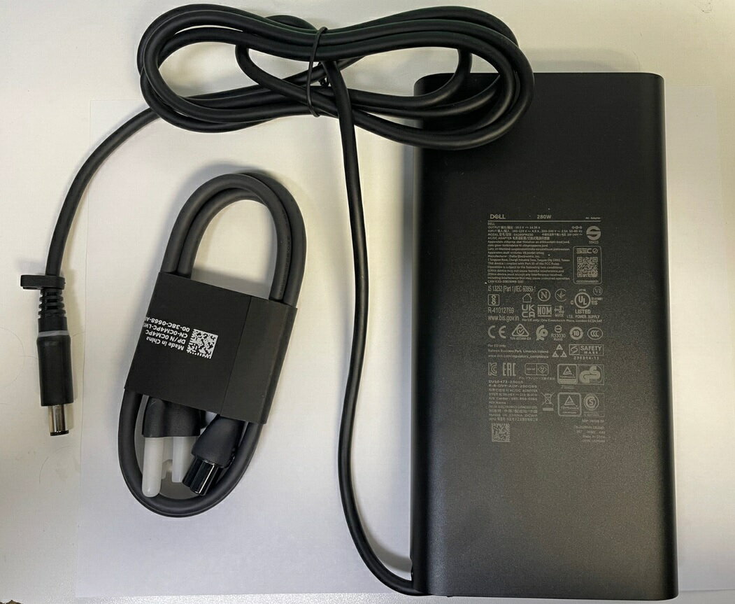 乐天商城 - 純正新品 DELL 280W 7.4mm ACアダプター LA280PM230 19.5V 14.36A スリム薄型ACアダプタ 電源コード付属