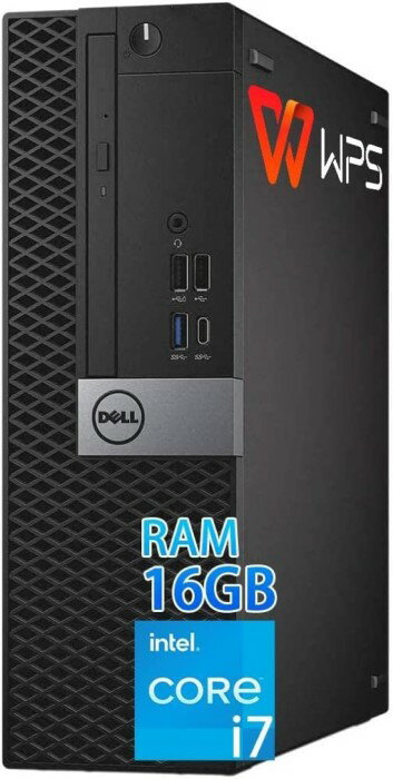 Dell OptiPlex 7050 SFF 省スペース型 デスクトップパソコン/Intel Core i7、DDR4 16GB、SSD:256GB/512GB、 Type-C搭載/Windows11/KINGSOFT WPS Office/ WiFi、Bluetooth/光学ドライブ（DVD）/4Kディスプレイ対応(再生中古品)