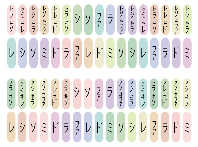 【送料無料】音階シール　カリンバ用　カタカナタイプ　虹　17音・21音・34音対応　カリンバ楽譜付き