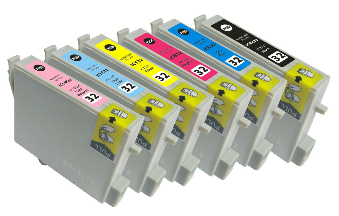 〔INK-E3〕【定型外発送】 【送料無料】 EPSON 互換インク IC32 6色セット 〔対応機種〕 PM-A700 / PM-A750 / PM-A850