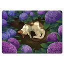 OMP-01-オリジナルマウスパッド-紫陽花の中でくつろぐ猫-(2)