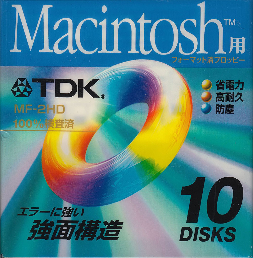 TDK Macintosh用 3.5インチフロッピーディスク 10枚パック　MF2HD-MCX10PS 【4902030055851】