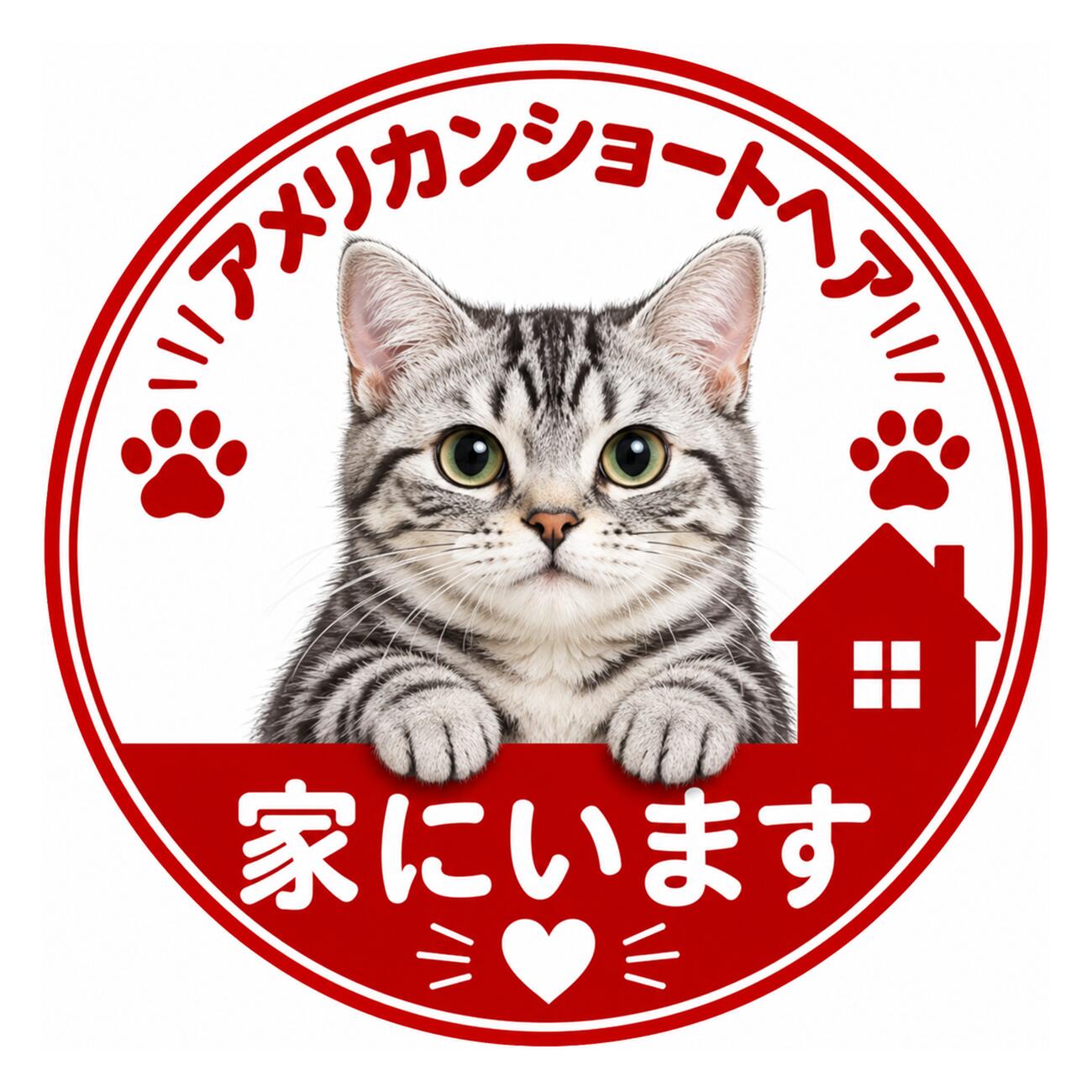 ・こちらの商品は全国送料無料にて発送いたします。 ・日本郵便のクリックポストでの発送となり3日~4日程でお届けの予定です。 ・玄関、門扉、門柱、インターホン、ポストなどに貼ってご使用いただけます。 ・材質は、塩ビシールにラミネート加工しています。 ・大きさは、1枚約 12cm x12cm ・【使用方法】ステッカーを台紙からはがし、お好きなところにお貼り下さい。貼る前には、表面の埃や水などをきれいにしてください。 ・材質は、塩ビシールにラミネート加工しています ・特に直射日光や風雨等に晒される場所では、長期にわたるご使用により印刷部が退色したりステッカーが変色する可能性がありますので、 定期的な取替えをおすすめします。 ・溶剤類(アセトン・シンナー・ベンジン等)は表面を傷めますので使用しないでください。 ・強粘着糊を使用していますので、はがす際に被着体を傷めるおそれがあります。 ・被着体によっては接着しにくい場合があります(皮革・複雑な曲面・凹凸面など)。 【貼れる素材・貼れない素材・適さない場所】 貼れる素材：ガラス・金属・プラスチックなどのつるつるした面には貼ることができます。 貼れない素材：木材やザラザラの壁紙、スポンジやコンクリートなど凹凸のある場所には貼ることが困難です。 ※一度貼り付けたものは再度貼り直しが出来ません。 ※ステッカーを剥がす場合、貼る素材によって塗装等がはがれてしまう事がありますのでご注意ください。下地に対しての保証はございません。 ※モニター等の環境によって色が違って見える場合があります。