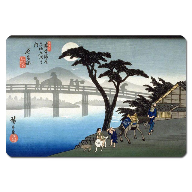 Rakuten - 【送料無料クリックポスト発送】浮世絵 捺印マット UNM-1015 歌川広重 - 長久保