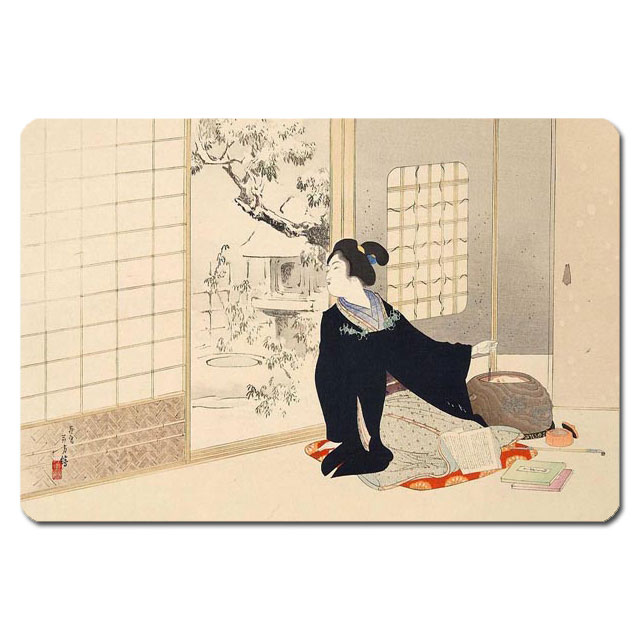 乐天商城 - 【送料無料クリックポスト発送】浮世絵 捺印マット UNM-11004 水野年方 - 今様美人 十二 雪見