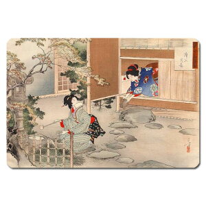 【送料無料】 浮世絵シール 11013 水野年方 - 茶の湯日々草 席入の図 133mm x 88mm U133S-11013