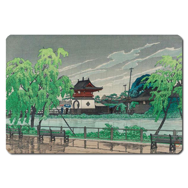 Rakuten - 【送料無料】 浮世絵シール 12018 川瀬巴水 - 不忍池の雨 133mm x 88mm U133S-12018