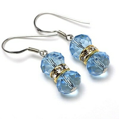 楽天クリスタル神戸【ブリオレットカットのガラスピアス】水晶とはまた違った雰囲気の綺麗なカラー!ガラスカットの輝きときらきらロンデルの組み合わせ!