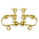 ネジバネ式イヤリングパーツ 20個 10ペア 先丸 ゴールドカラー 金色 イヤリング金具 Earrings fittings DIYアクセサリーパーツ 他にゴールド / シルバー / プラチナ / 金古美 / 黒クロームカラーがあります! 