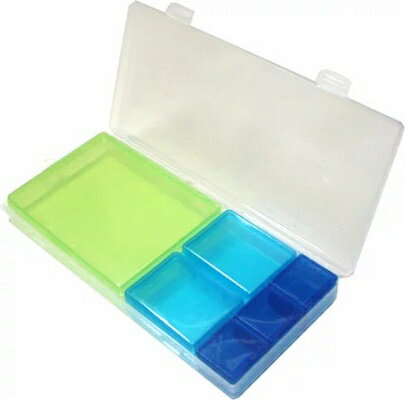【カラフルでかわいい】ピルケース3タイプ【ノベルティに最適☆】外ケース 内ケースそれぞれ別に使う事も可能。カード診察券類、釣り具、金具、パーツ、アクセサリーの整理にも！
