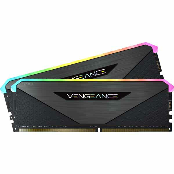 Corsair 64GB(32GBx2) DDR4 3600MHz (PC4-28800) 18-22-22-42 UDIMM VENGEANCE RGB RT ブラック 1.35V for AMD Ryzen｜CMN64GX4M2Z3600C18