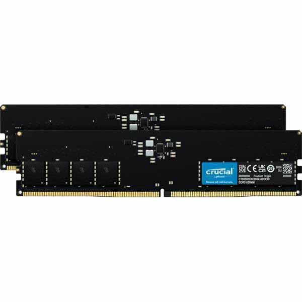 Crucial 64GB(32GBx2) DDR5-4800MHz(PC5-38400) UDIMM CL40 16Gbit｜CT2K32G48C40U5