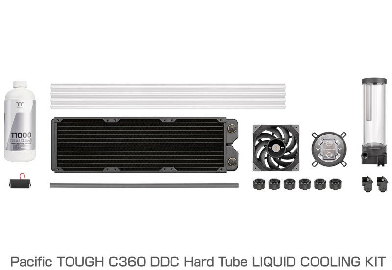 Thermaltake Pacific TOUGH C360 DDC Hard Tube LIQUID COOLING KIT カスタム水冷製品「Pacific」シリーズのオールインワンキット｜CL-W306-CU12BL-A