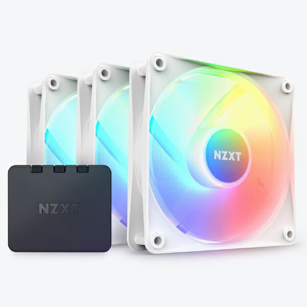 NZXT F120 RGB CORE TRIPLE PACK & RGB Lighting Controller [White] F RGB Coreファンx3 と LEDコントローラーをセット ホワイト｜RF-C12TF-W1