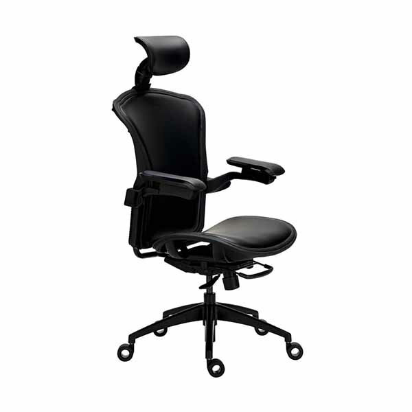 Rakuten - Alphaeon E5 Hybrid Mesh with Hybrid PU leather オフィスチェア ハイブリットPUレザーモデル ブラック ｜TS-E5-PU Black