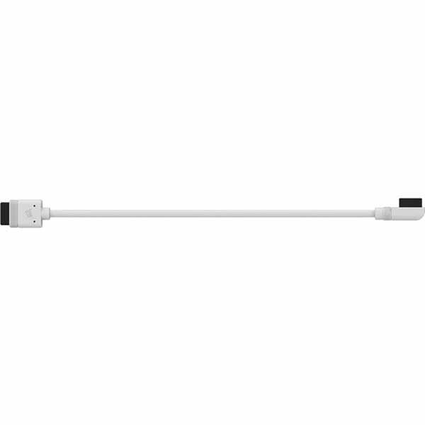 Corsair iCUE LINK Cable 2x 200mm with Straight/Slim 90° connectors White iCUE LINK対応デバイスを接続する 片側90度コネクタ採用ケーブル ホワイト｜CL-9011131-WW