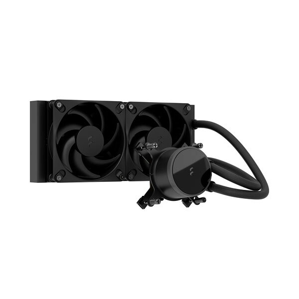 Fractal Design Radius 240 Black 簡易水冷CPUクーラー 120mmファン×2 ブラック｜FD-W-RA1-2401