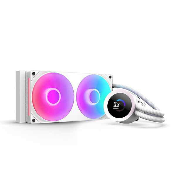 NZXT Kraken Plus 240 RGB v2(White) 240mm RGB AIO液体クーラー 1.54インチLCD付き ホワイト｜RL-KR240-W2