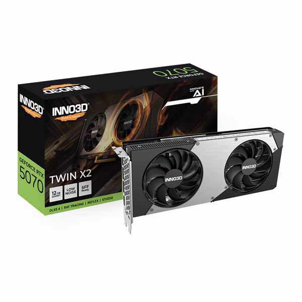 樂天商城 - ELSA INNO3D GeForce RTX 5070 TWIN X2 全長250mmのコンパクトサイズ グラフィックカード｜GD5070-12GERX2