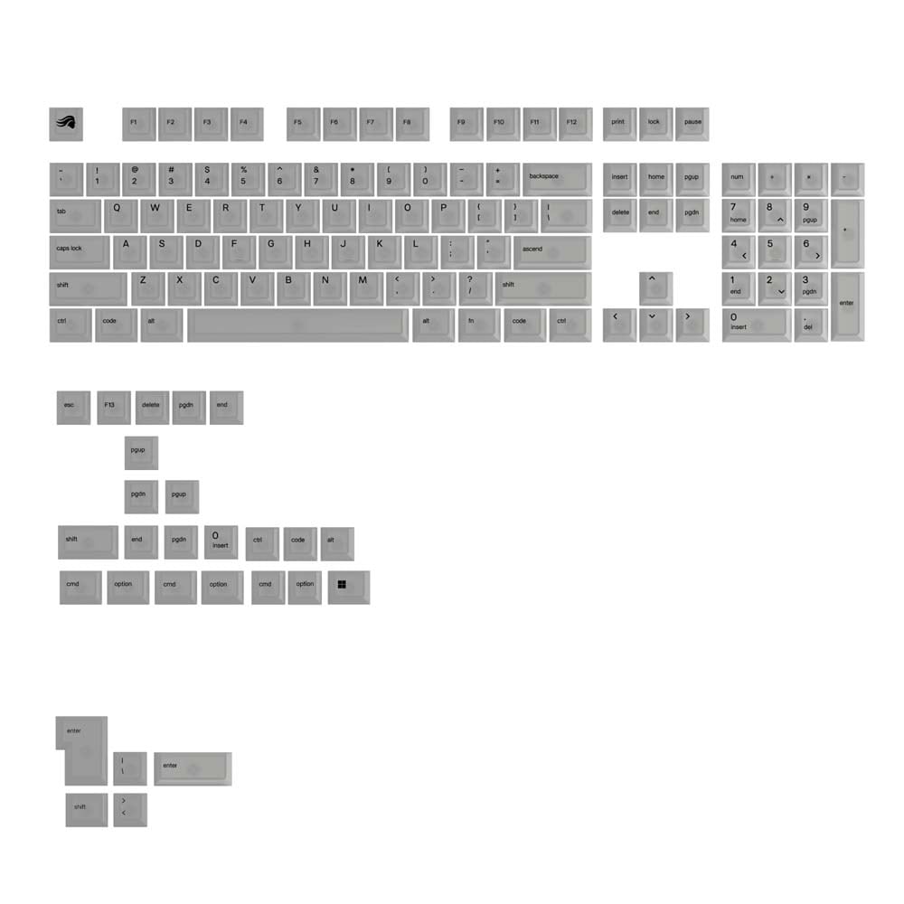 Glorious Polychroma V2 RGB Keycaps - Retail - US バックライトを半透明のキャップで美しく演出 オリジナルキーキャップ｜GLO-KB-ACC-KC-PC-POLY-US(2.0)