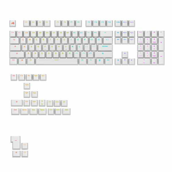 Glorious GPBT Backlit Keycaps White - US - Retail 文字部分がバックライトを透過 オリジナルキーキャップ ホワイト｜GLO-KB-ACC-KC-GPBT-LIT-WHT-US