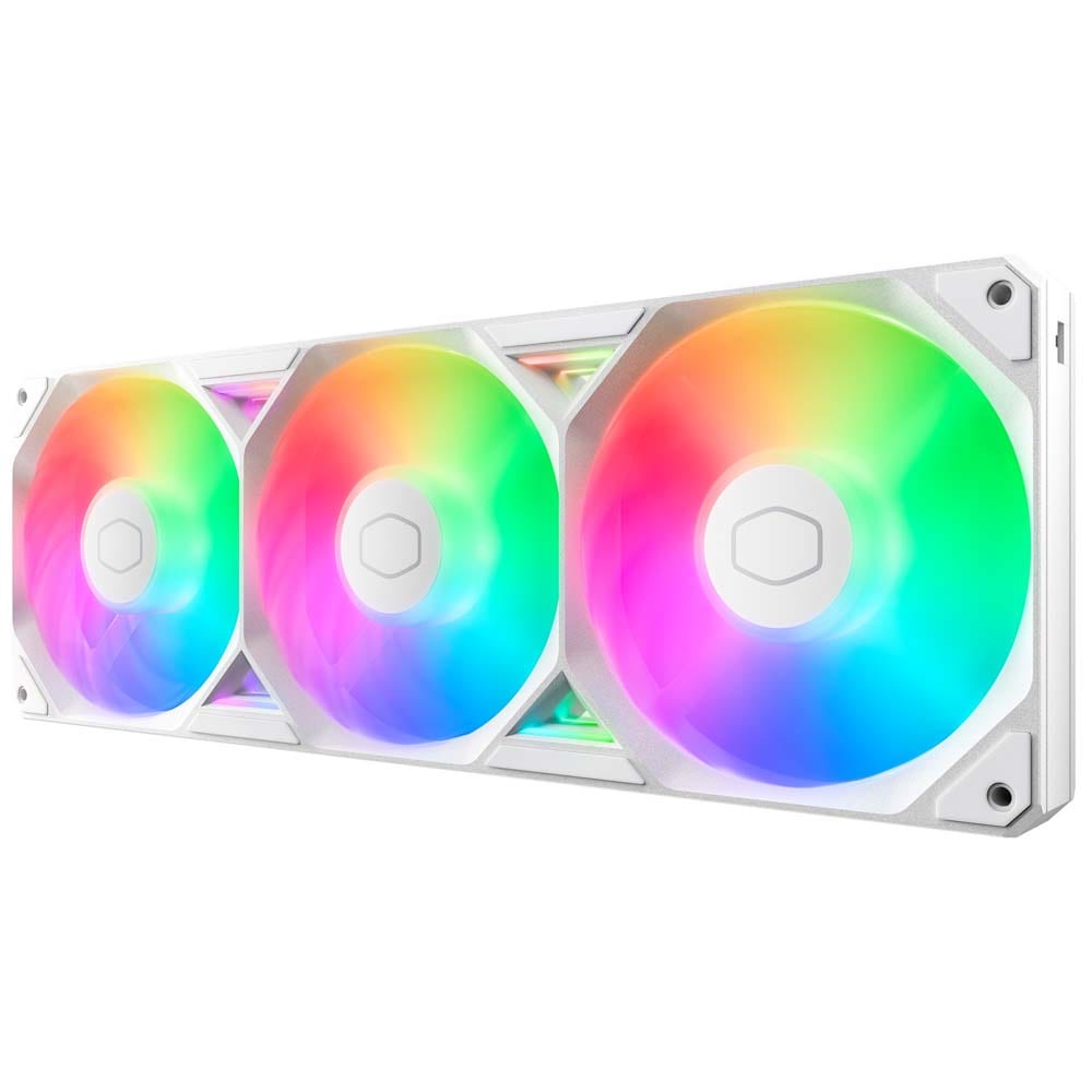 Cooler Master SickleFlow Edge 360 ARGB White Edition 単一フレーム装置で簡単に設置できるファン ホ..