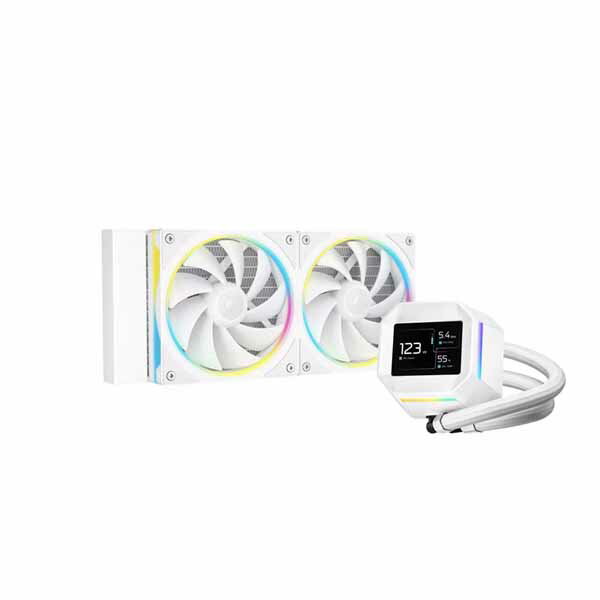 Deepcool LM240 WH 2.4インチ液晶搭載 高性能簡易水冷クーラー ホワイト｜R-LM240-WHDMMC-1
