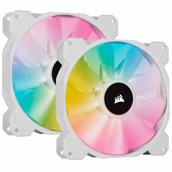 Corsair iCUE SP140 RGB ELITE White with iCUE Lighting Node CORE -Dual Pack- PWMファン ホワイト｜CO-9050139-WW