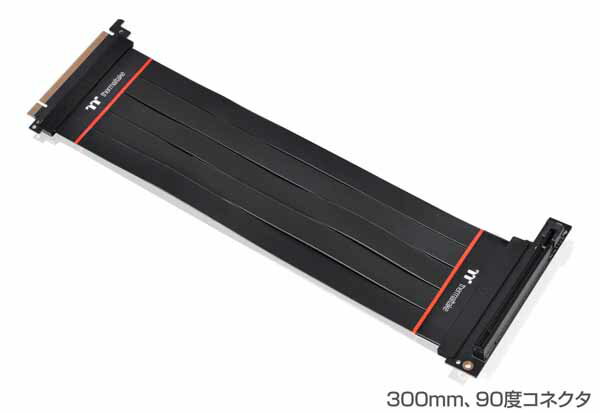 Thermaltake PCI Express Extender 90°Cable PCI-E4.0（300mm) ライザーケーブル｜AC-058-CO1OTN-C2