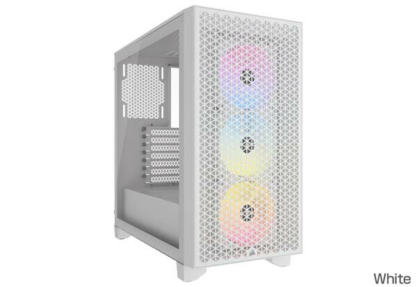 【訳あり】【アウトレット特価・新品】Corsair 3000D RGB Tempered Glass White ミドルタワー型PCケース ホワイト｜CC-9011256-WW